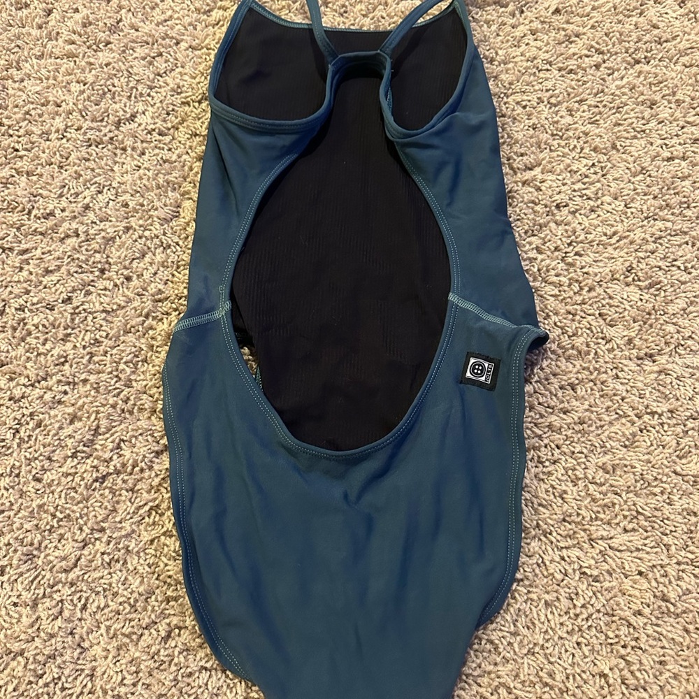 Women training Teal Open-Back One-Piece Swimsuit